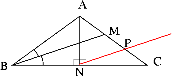 triangle with extra line through N