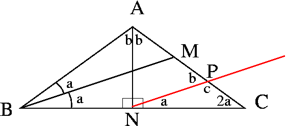 triangle with extra line through N